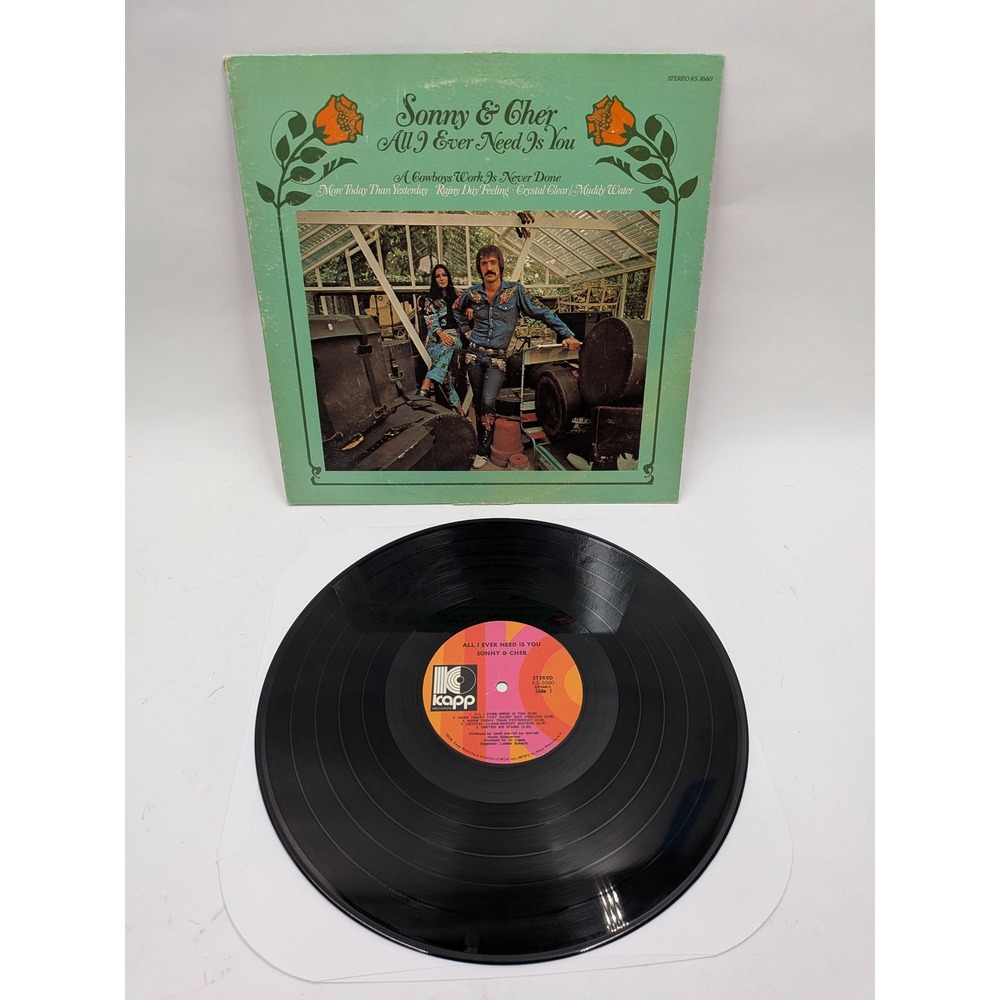 Sonny & Cher All I Ever Need Is You Vinyl LP Record Kapp KS-3660 1971 Pop Rock